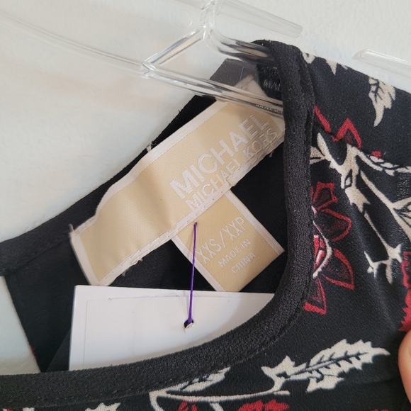 Michael Kors Black and Red Floral High Low Dress - Picture 5 of 6